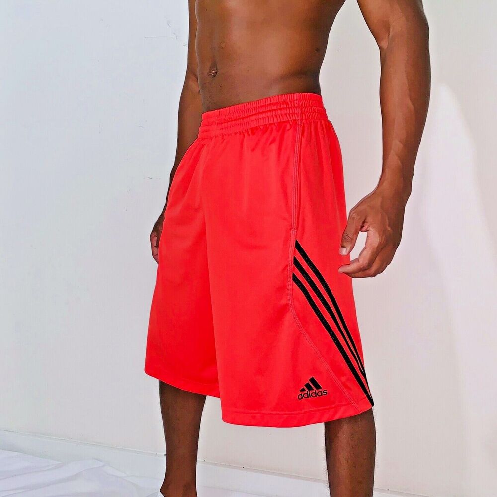 Adidas Vintage Dazzle Basketball Shorts Silky Soft Shiny Red Black Small
